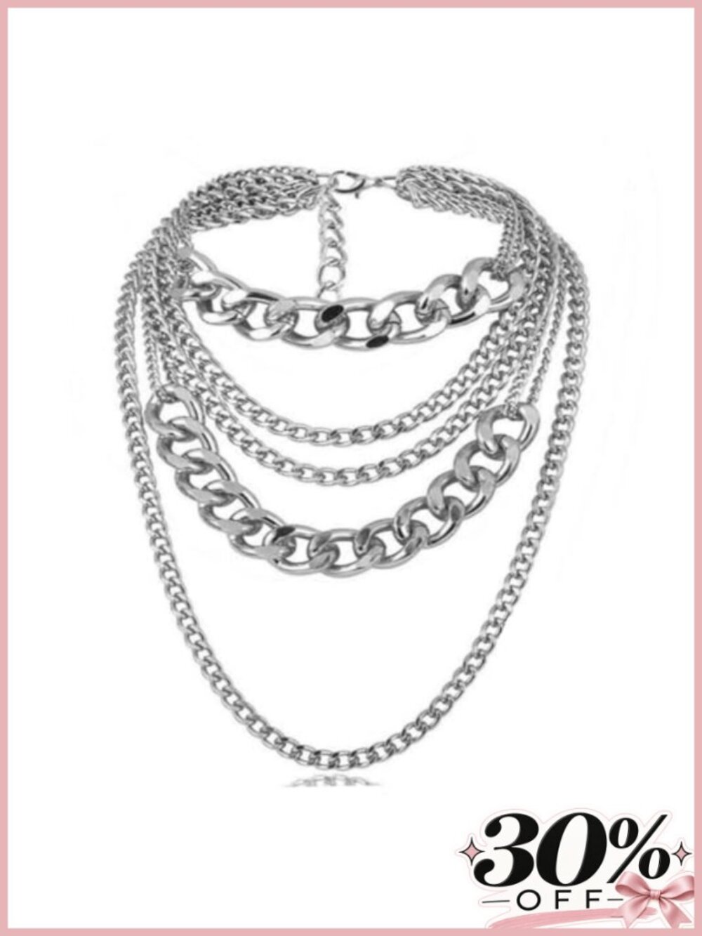 Punk Chain Chunky Multilayer Collar Necklace for Women